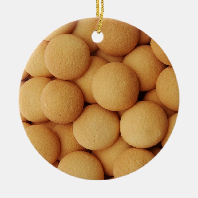Simple Cookie Pattern Ceramic Tree Decoration (Front)