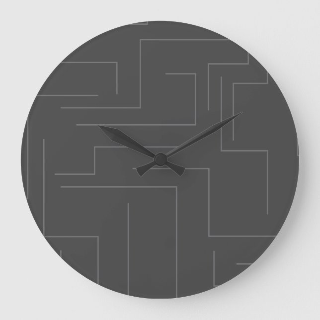 Simple, cool abstract, motion concept line pattern large clock (Front)