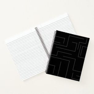Simple, cool abstract, motion concept line pattern notebook