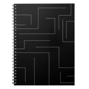 Simple, cool abstract, motion concept line pattern notebook