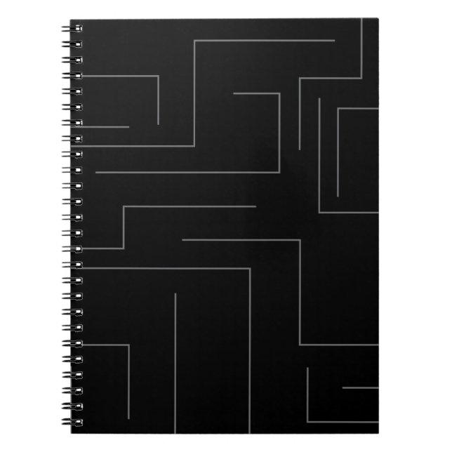 Simple, cool abstract, motion concept line pattern notebook (Front)