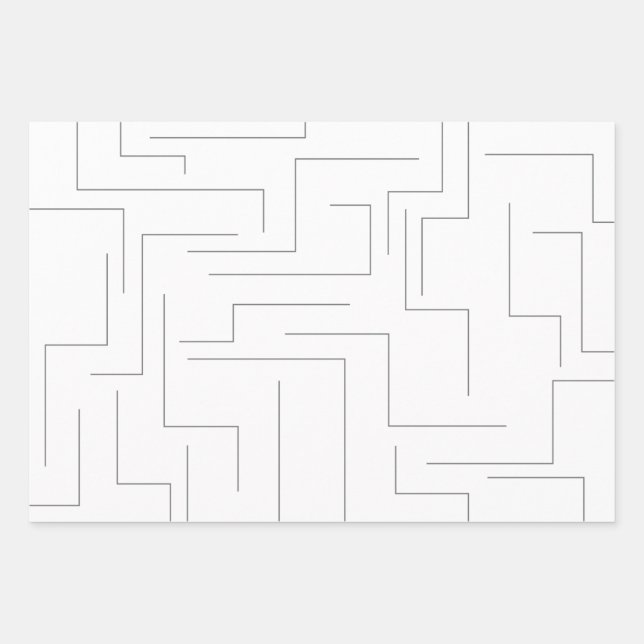 Simple, cool abstract, motion concept line pattern wrapping paper sheet (Front)