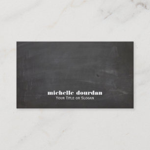 Simple Cool Chalkboard Rustic Unique Black Business Card