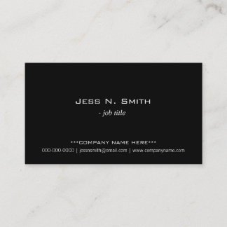 Simple, cool, elegant black business cards. card