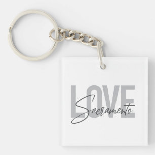 Simple, cool, modern design of Love Sacramento Key Ring