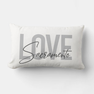 Simple, cool, modern design of Love Sacramento Lumbar Cushion