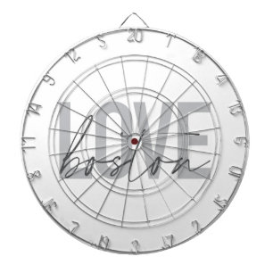 Simple, cool, modern, urban design of Love Boston Dartboard