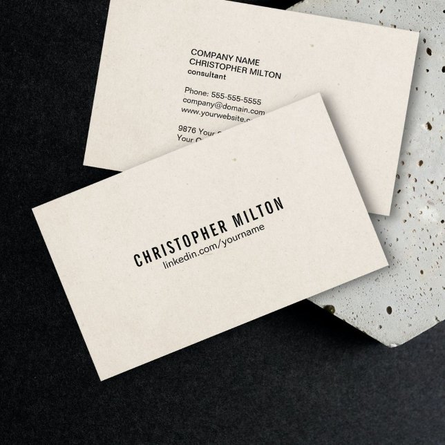Simple Cool Paper Texture Consultant Business Card (Creator Uploaded)