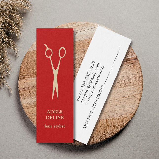 Simple Cool Red Hair Stylist Appointment Card (Creator Uploaded)