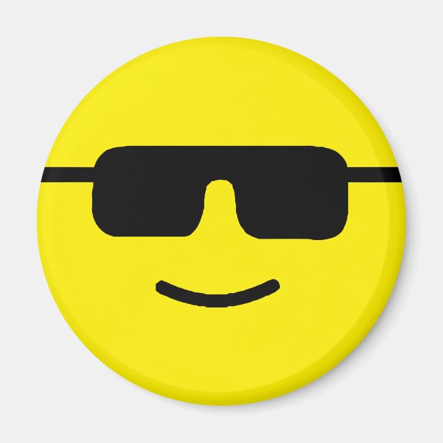 Simple Cool Shades Yellow Face Magnet (Front)