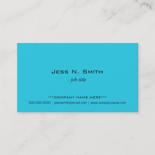 Simple, cool sky blue business cards. business card (Front)