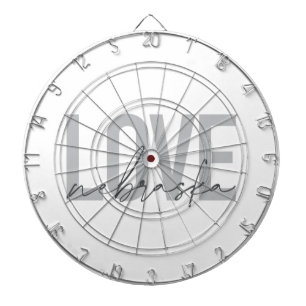 Simple, cool, urban modern design of Love Nebraska Dartboard
