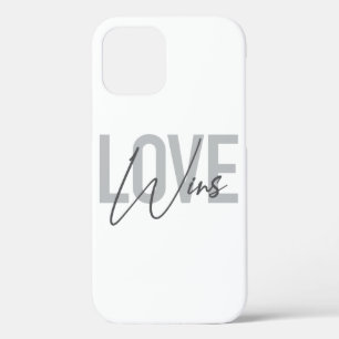 Simple, cool, urban, trendy, modern Love Wins iPhone 12 Case