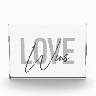 Simple, cool, urban, trendy, modern Love Wins Photo Block