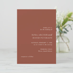 Simple Copper Editorial Modern Wedding Invitation