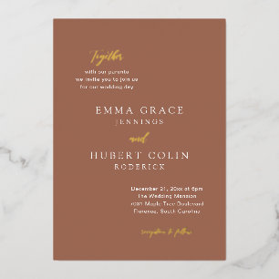 Simple Copper Typographic Modern Elegant Wedding