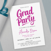 Simple Coquette Girly Pink Grad Brush Calligraphy