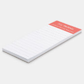 Simple Coral Pink Funny Grocery List Magnetic Notepad (Angled)