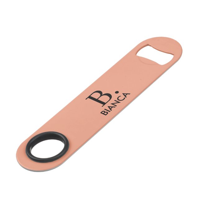 Simple coral pink minimalist monogram (Front Angled)