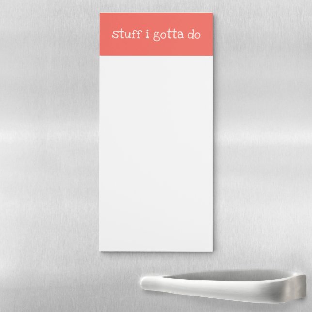 Simple Coral Red To Do List Magnetic Notepad (In Situ)