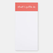 Simple Coral Red To Do List Magnetic Notepad (Front)