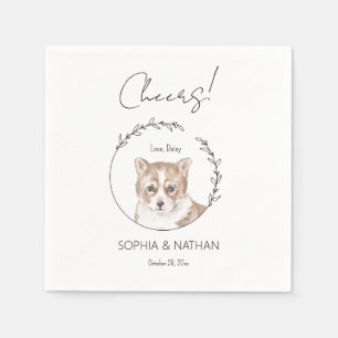 Simple Corgi Dog Wedding Cocktail Napkins