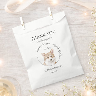 Simple Corgi Dog Wedding Thank You Favour Bag