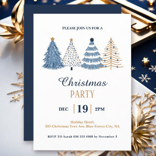 Simple Corporate Blue Christmas Holiday Party Invitation
