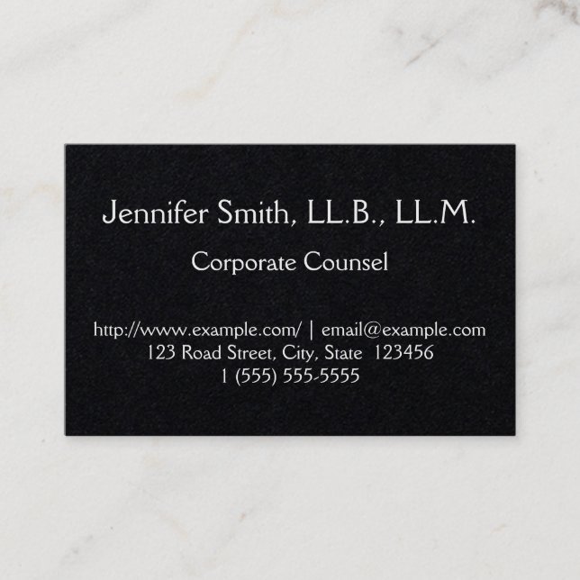 Simple Corporate Counsel Business Card (Front)