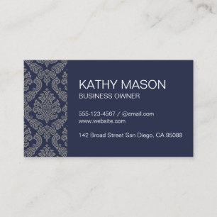 Simple Corporate Damask Pattern Business Card