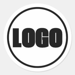 Simple Corporate Marketing Brand White Black Logo Classic Round Sticker