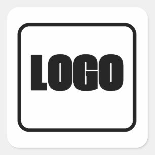 Simple Corporate Marketing Brand White Black Logo Square Sticker