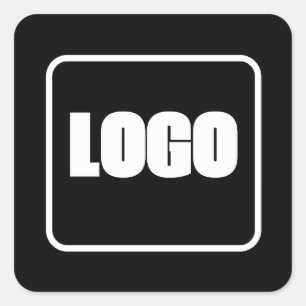 Simple Corporate Marketing Brand White Black Logo Square Sticker