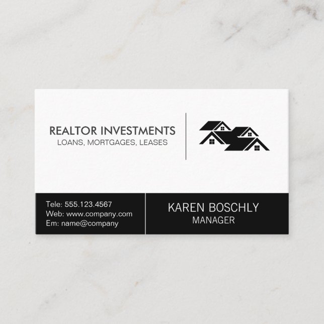 Simple Corporate Real Estate Agent Business Card (Front)