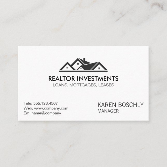 Simple Corporate Real Estate Agent Business Card (Front)