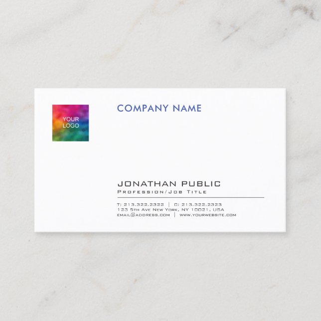 Simple Corporate Template Add Logo Create Your Own Business Card (Front)