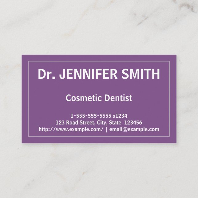 Simple Cosmetic Dentist Business Card (Front)