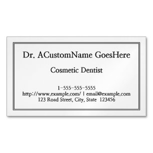 Simple Cosmetic Dentist Magentic Business Card