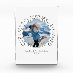 SImple Couple Personalised First Christmas Engaged Photo Block