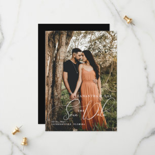 Simple Couple Photo Elegant Wedding  Save The Date