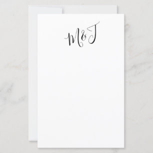 Simple Couple Script Initials Wedding Stationery