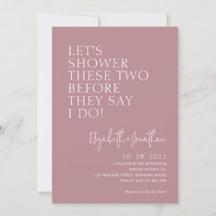 Simple Couple Shower Rose Pink Bridal Invitation