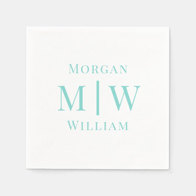 Simple Couple Wedding 2 Initial Name VS DIY Colour Napkin (Front)