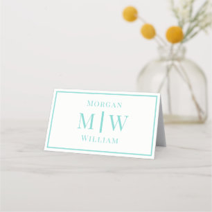 Simple Couple Wedding 2 Initial Name VS DIY Colour Place Card