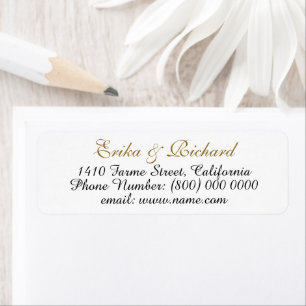 Simple Couple's Address Information White Wedding Return Address Label