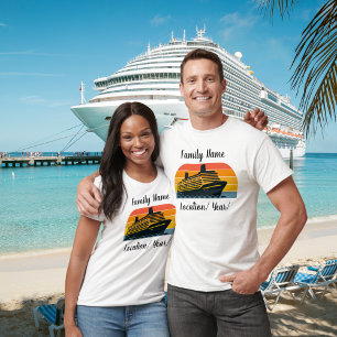 Simple Couples Cruise Vacation Personalize T-Shirt