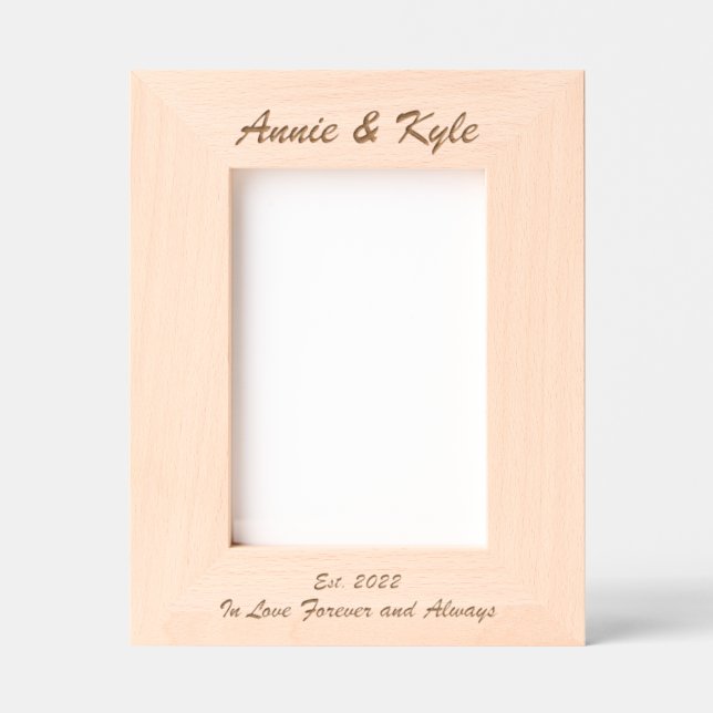 Simple Couple's Names Anniversary Date  Etched Frames (Front)