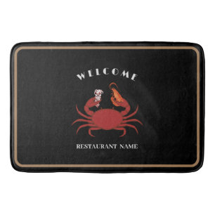 Simple crab shrimp seafood Restaurant logo name Bath Mat