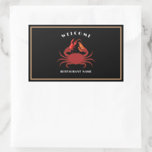 Simple crab shrimp seafood Restaurant logo name Rectangular Sticker