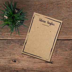 simple craft paper Earring frame display add logo Business Card